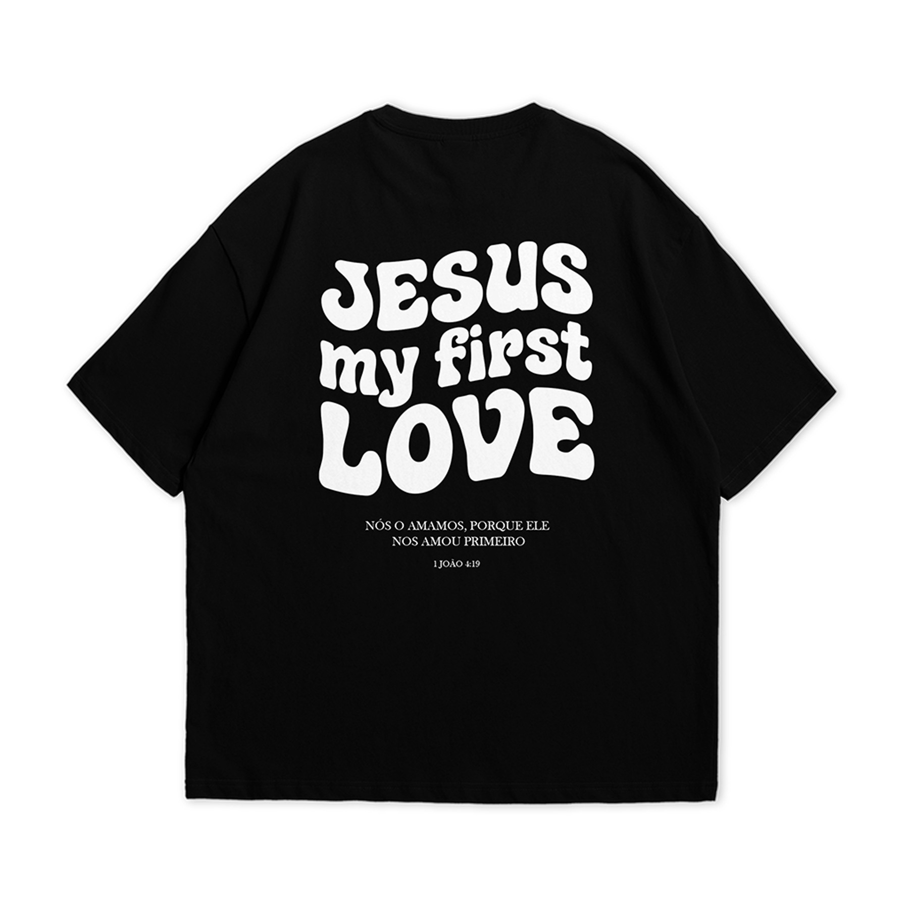 Camiseta Primeiro Amor OVERSIZED - Preta