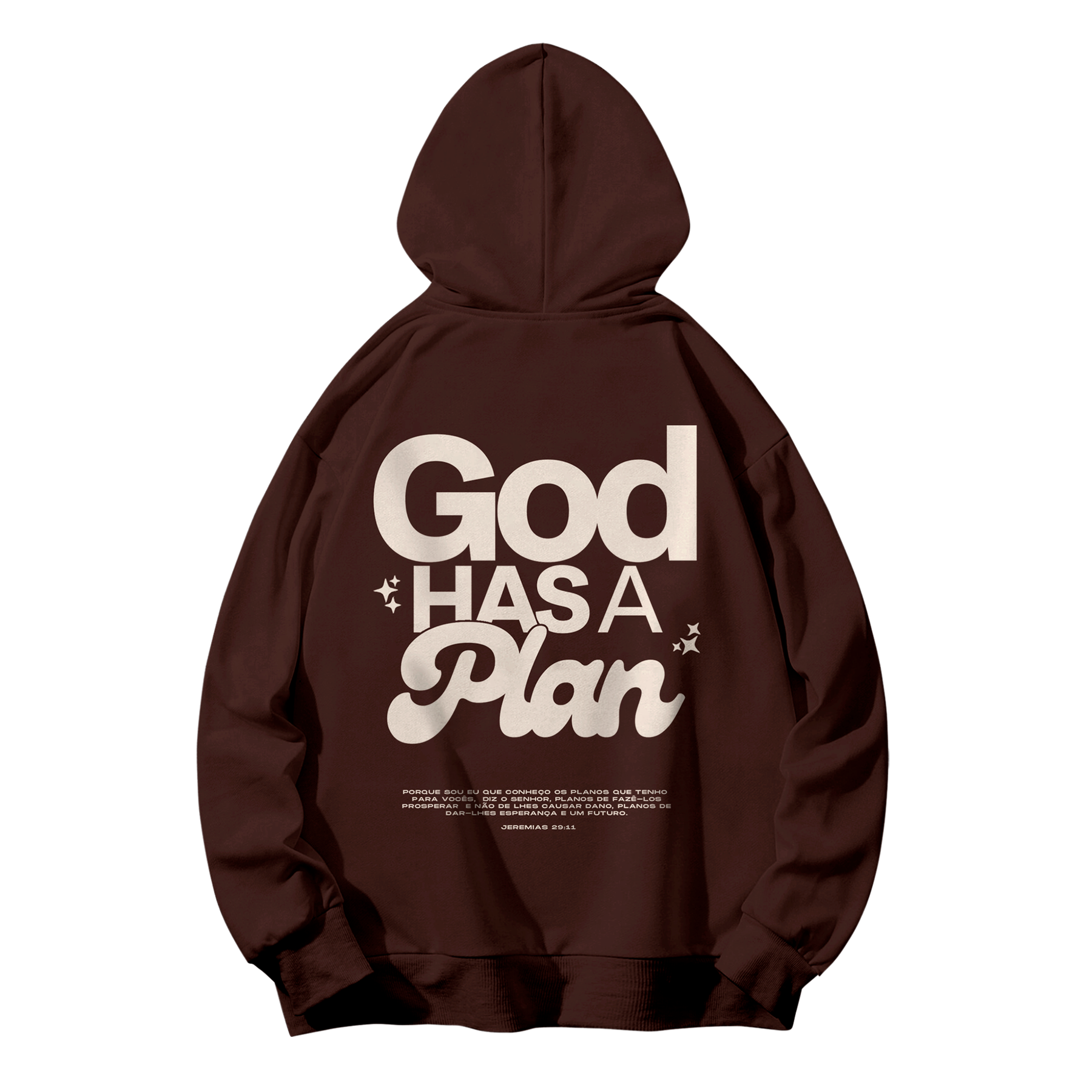 Moletom GOD HAS A PLAN - Marrom