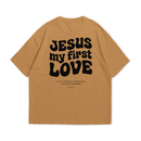 Camiseta Primeiro Amor OVERSIZED - Caramelo