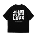 Camiseta Primeiro Amor OVERSIZED - Preta