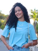 Camiseta Primeiro Amor OVERSIZED - Azul [EDIÇÃO ESPECIAL]