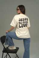 Camiseta Primeiro Amor OVERSIZED - Off White