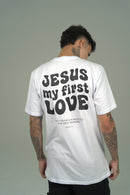 Camiseta Primeiro Amor OVERSIZED - Branca