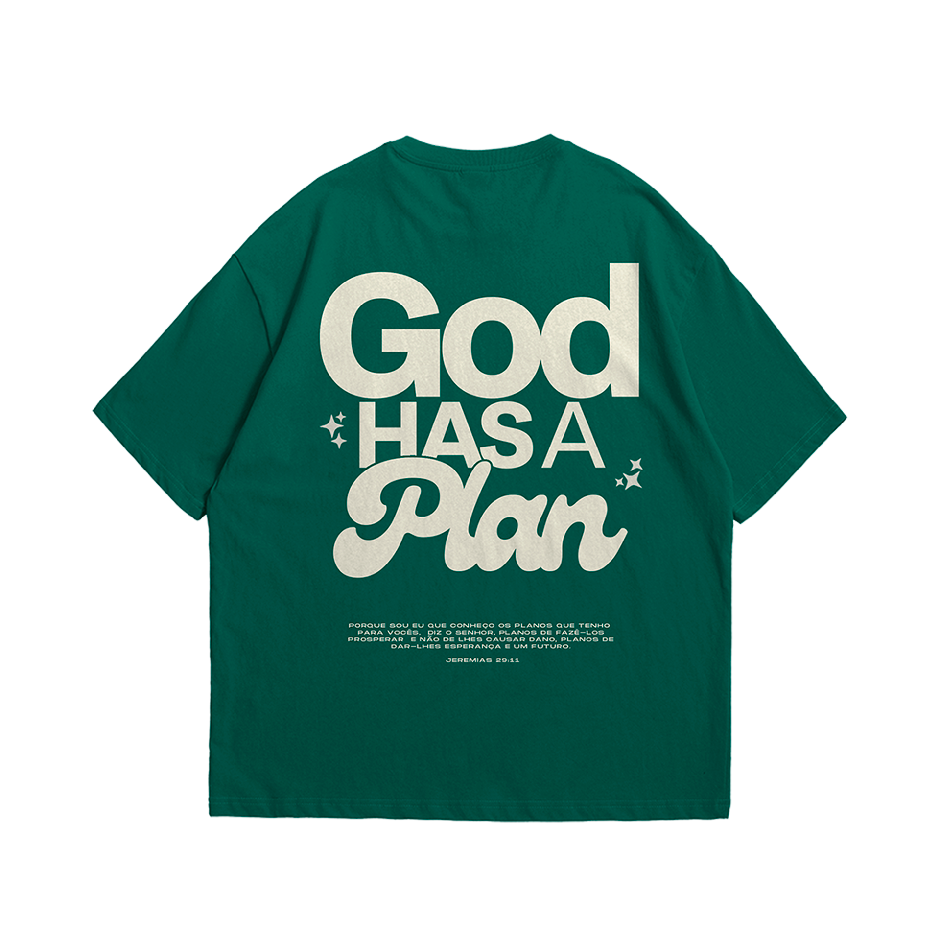 Camiseta GOD HAS A PLAN - Verde [OVERSIZED]
