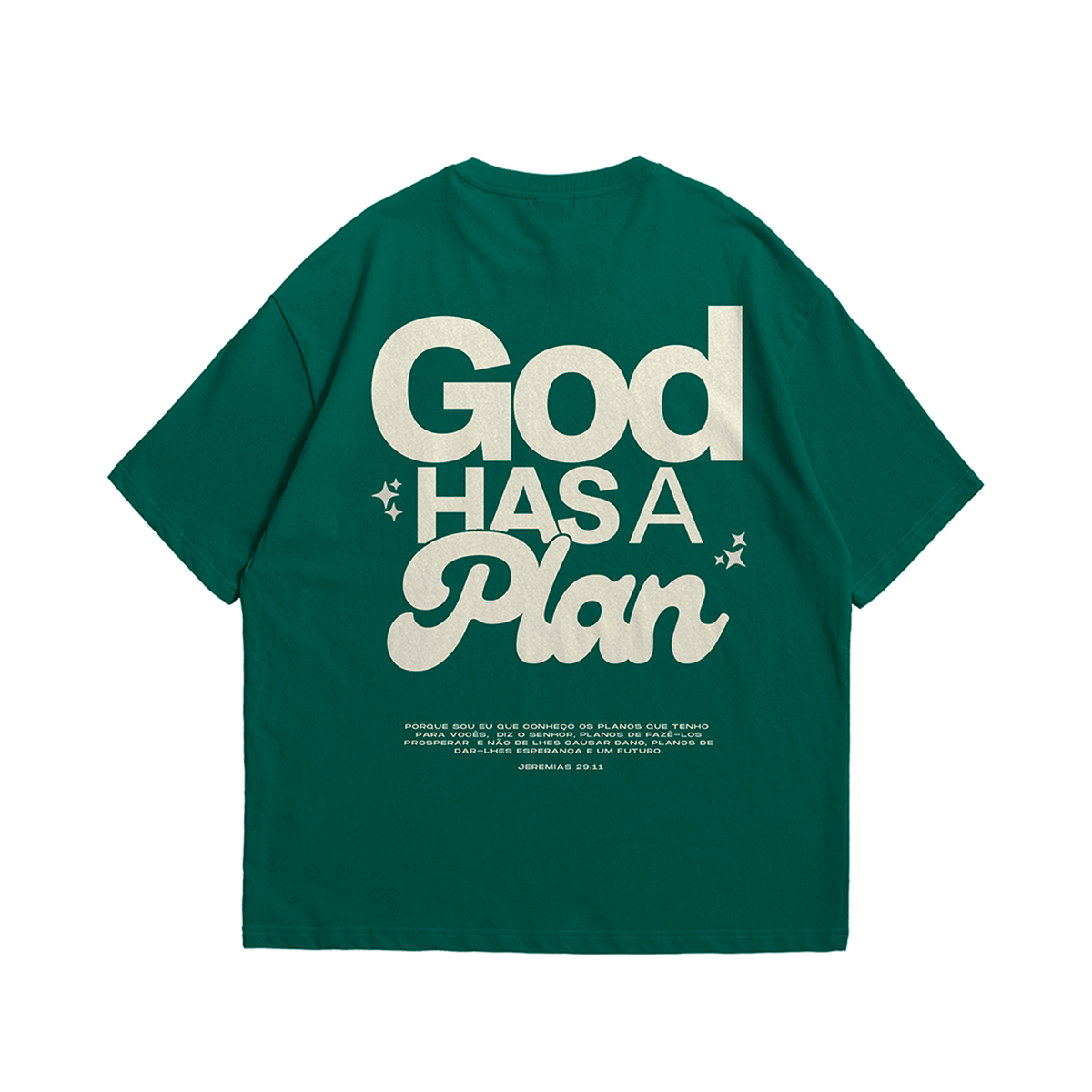 Camiseta GOD HAS A PLAN - Verde [OVERSIZED]