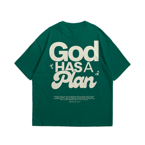 Camiseta GOD HAS A PLAN - Verde [OVERSIZED]